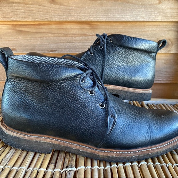 G.H.Bass & Co. Black Pebbled Leather Carl Boots - Picture 5 of 15